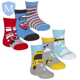 Baby Boys 3 Pack Cotton Rich Design Ankle Socks (44B951) (Baby Socks) Tick Tock